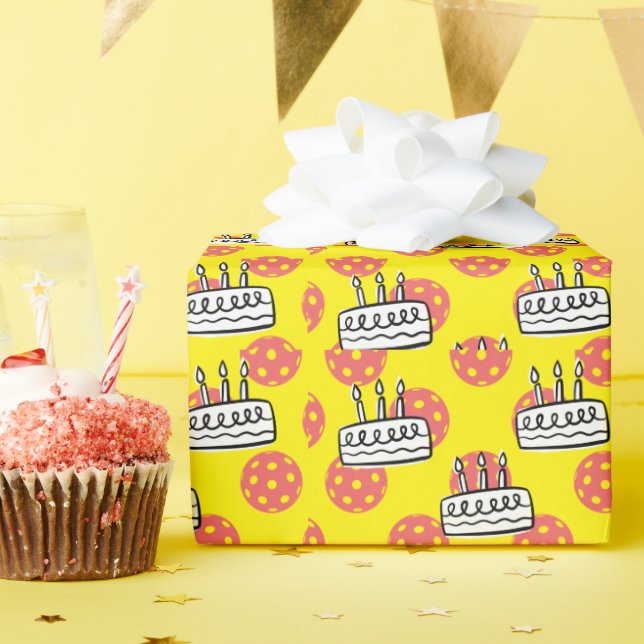 Pickleball med födelsedagskummel på Gultens bakgru Presentpapper (Födelsedagsfest)