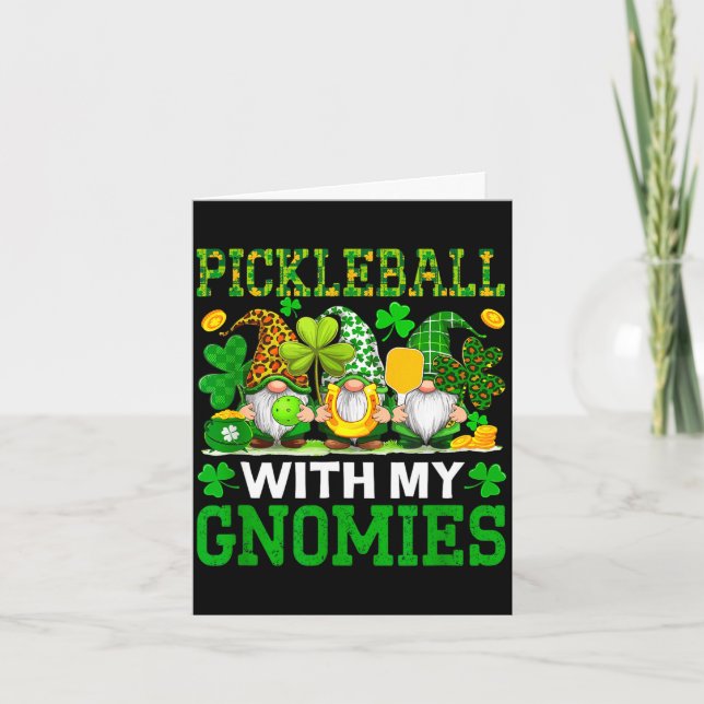 Pickleball med gnomies st. patricks dag spelare kort (Framsida)