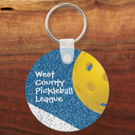 Pickleball med namn, team eller förbund nyckelring