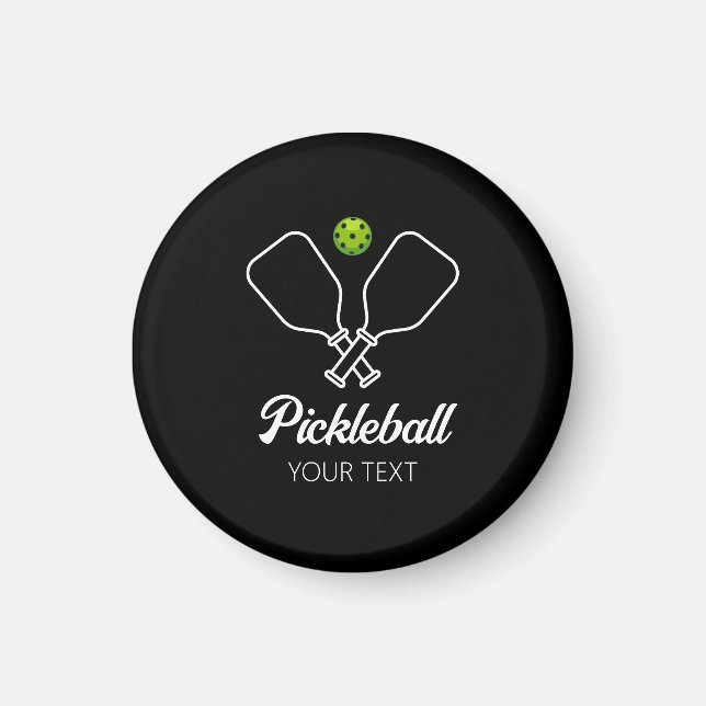 Pickleball med Paddles & Boll Personlig Magnet (Framsidan)