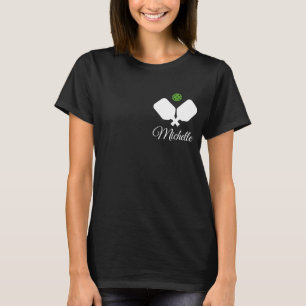 Pickleball med Paddles & Boll Personlig Namn T Shirt
