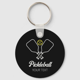 Pickleball med Paddles & Boll Personlig Nyckelring