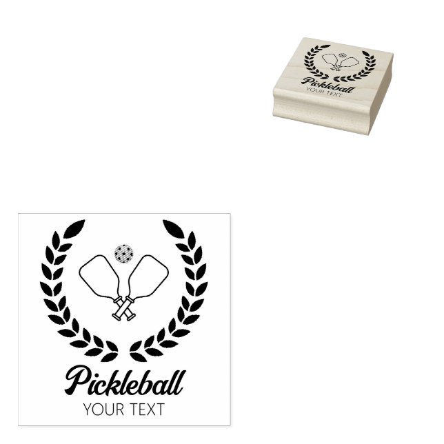 Pickleball med Paddles & Boll Personlig Stämpel (Stämplad)