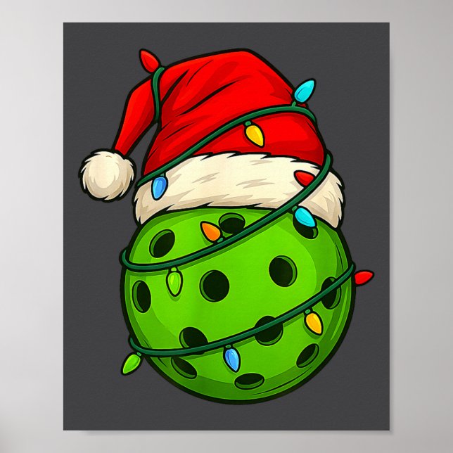 Pickleball med tomtelubb rolig jul julpresent  poster (Framsidan)