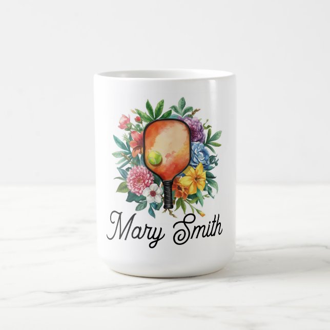 Pickleball med vackra blommor kaffemugg (Center)