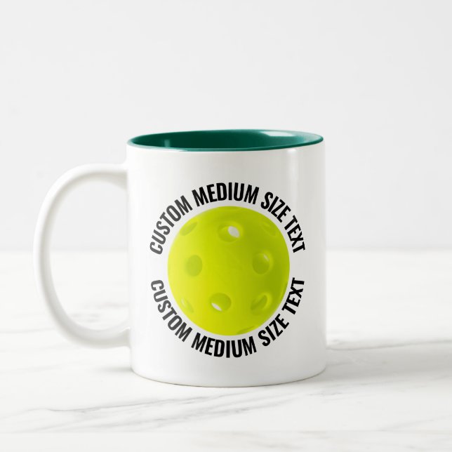 Pickleball & Medium Text JAKTGRÖN 325g Anpassad Två-Tonad Mugg (Vänster)