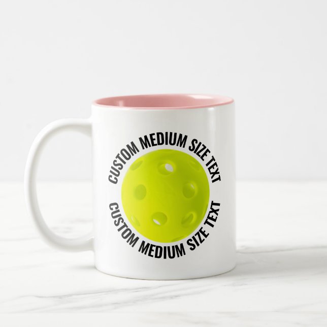 Pickleball & Medium Text ROSA 330ml Custom Två-Tonad Mugg (Vänster)