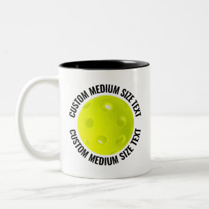 Pickleball & Medium Text SVART 330g Custom Två-Tonad Mugg