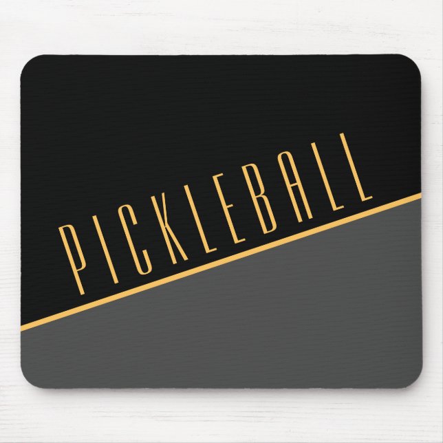 PiCKLEBALL Modern Diagonal Black Grått Färg block Musmatta (Framsidan)