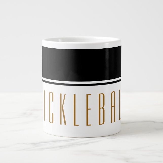 PICKLEBALL Modern Sportig Svart Vit Färgbalans Jumbo Mugg (Framsidan)