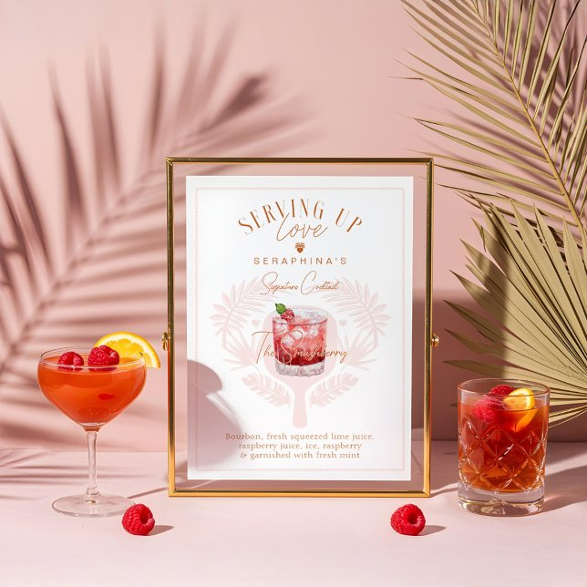 Pickleball Möhippa Watercolor Cocktail Drink Poster (Pickleball Bridal Shower Watercolor Cocktail Drink Poster)