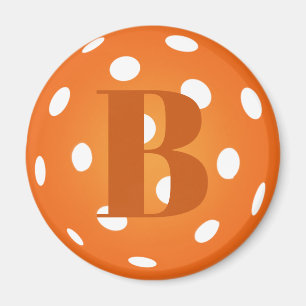 Pickleball Monogram-Orange Magnet