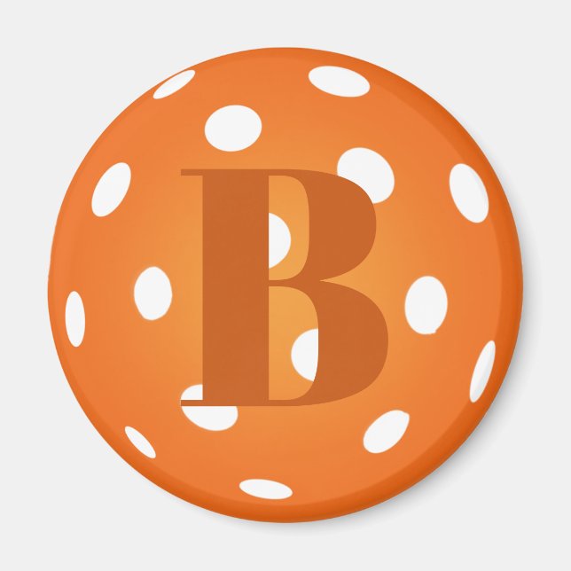 Pickleball Monogram-Orange Magnet (Framsidan)