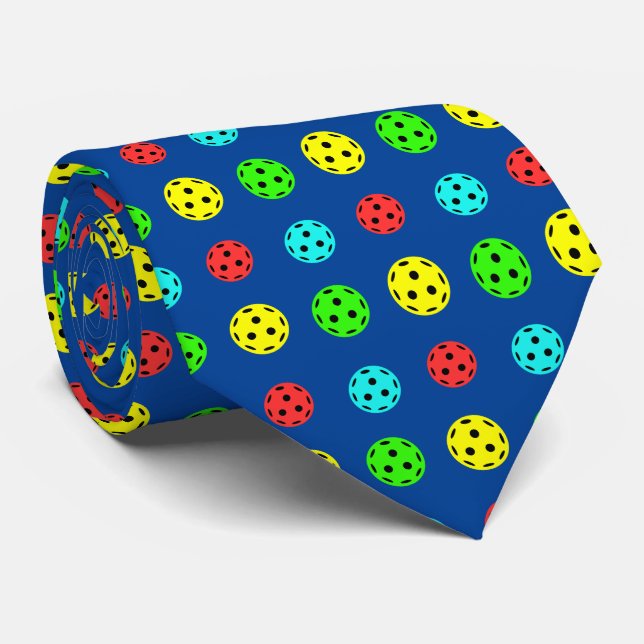 Pickleball Mönster Blue Neck Tie Slips (Rullad)