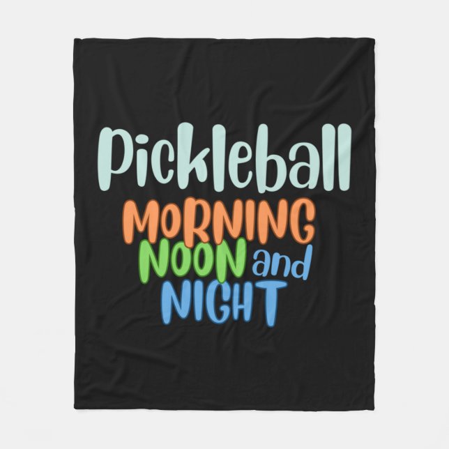 Pickleball Morgon Noon och Natt Fleecefilt (Framsidan)