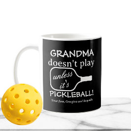 Pickleball Mormor Humor Vit Typografi Svart Kaffemugg