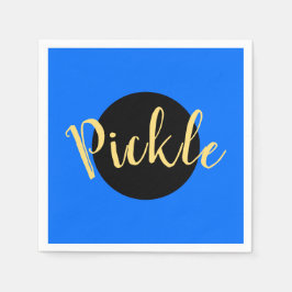 Pickleball Motto (ljusblå svart Mitten-cirkel) Pappersservett