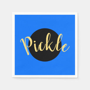 Pickleball Motto (ljusblå svart Mitten-cirkel) Pappersservett