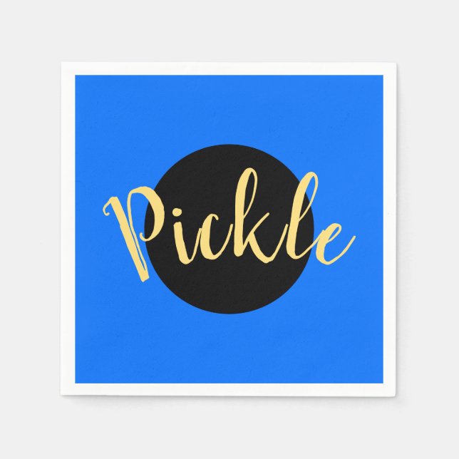 Pickleball Motto (ljusblå svart Mitten-cirkel) Pappersservett (Framsidan)