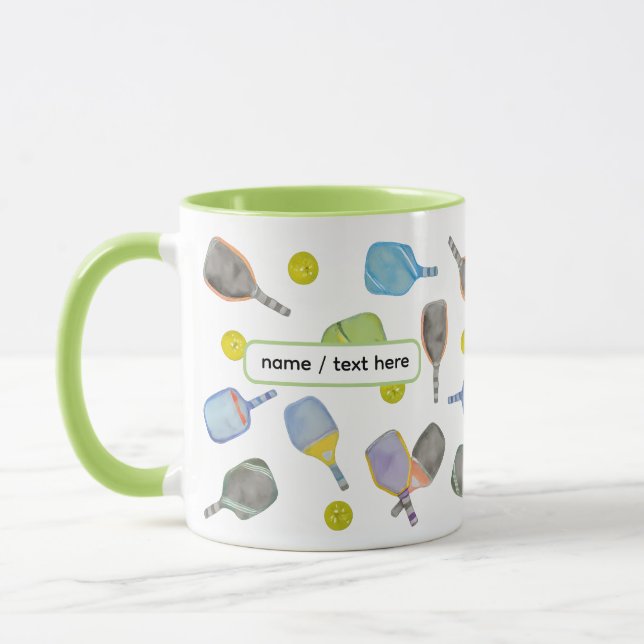 Pickleball Mug – Funny Paddle Pattern Mugg (Vänster)