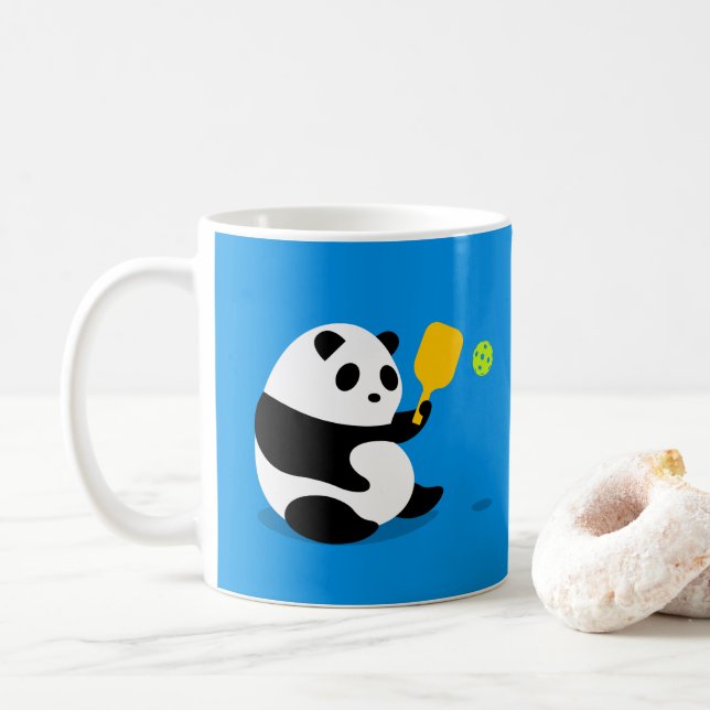 Pickleball mugg: "Pickleball Panda ", Kaffemugg (Med munk)
