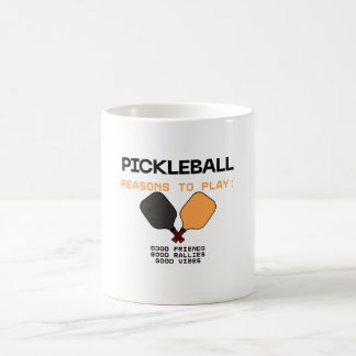 Pickleball-mugg – Skäl att spela: Bra vänner, Go Kaffemugg