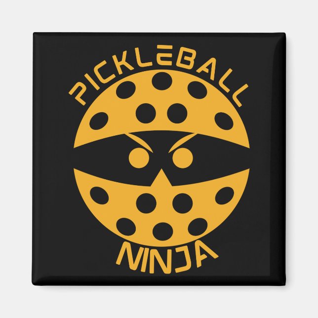 Pickleball ninja - orange magnet (Framsidan)