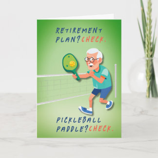 Pickleball och firar Pension-födelsedag Kort