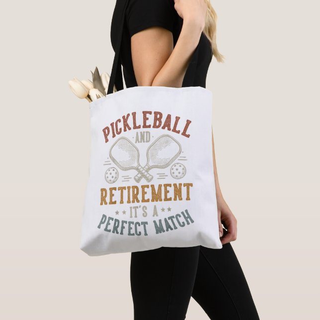 Pickleball och pensionering Det är en perfekt matc Tygkasse (Närbild)