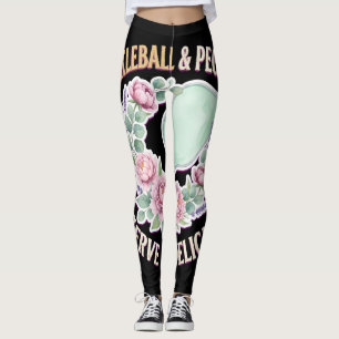 Pickleball Och Peonior Servera Den Ömtåliga Leggings