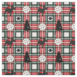 Pickleball 🎄 och renar God jul Fabric Tyg