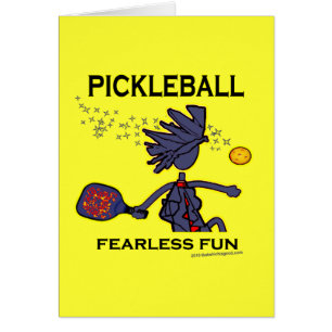 Pickleball oförskräckt roligt hälsningskort