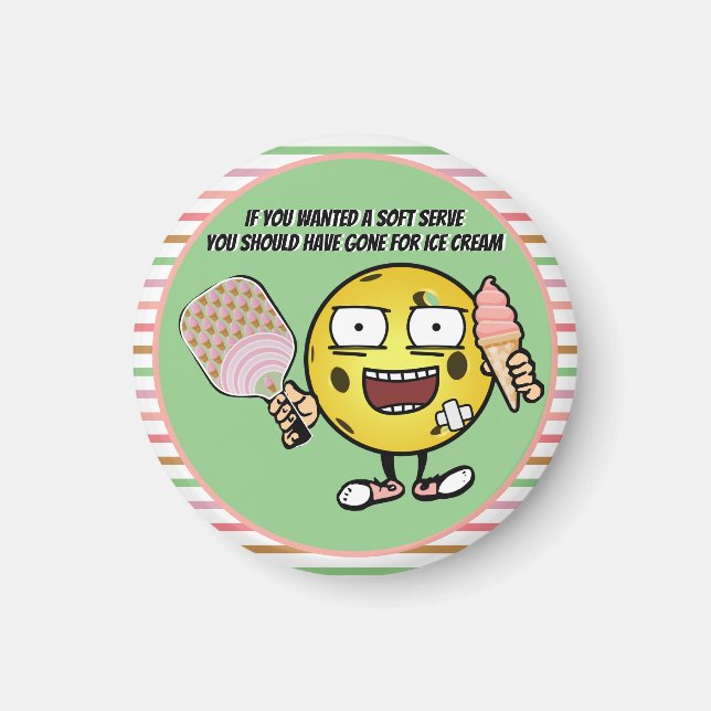 Pickleball om du vill ha mjuk  jacka på isgam magnet (Framsidan)