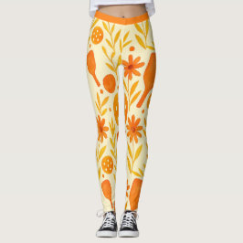 Pickleball Orange Petal Active Pit Leggings