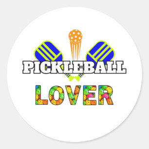Pickleball Ord, korsad Paddles Boll Älskare Runt Klistermärke