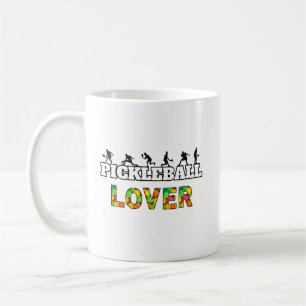 Pickleball Ord Male Silhouettes Älskare Boll Kaffemugg