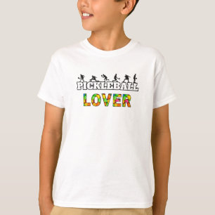 Pickleball Ord Male Silhouettes Älskare Boll T Shirt