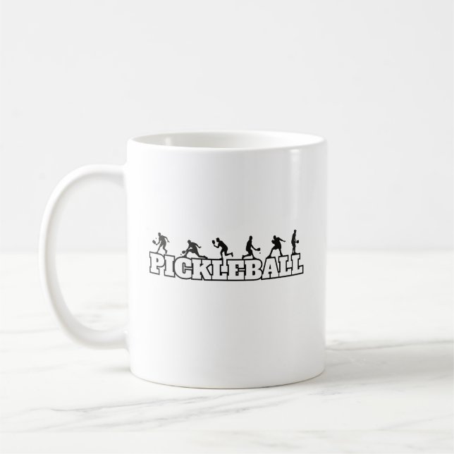 Pickleball Ord Player Silhouettes Sport Action Kaffemugg (Vänster)
