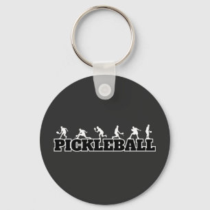 Pickleball Ord Player Silhouettes Sport Action Nyckelring