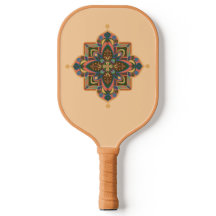 Pickleball paddel med geometrisk persikorosa manda