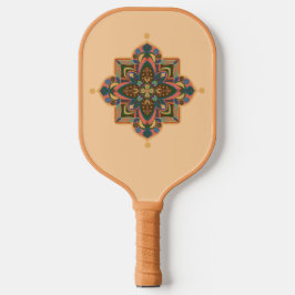 Pickleball paddel med geometrisk persikorosa manda