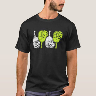 Pickleball paddelkulor Ljust Grön Spel Dags Roligh T Shirt