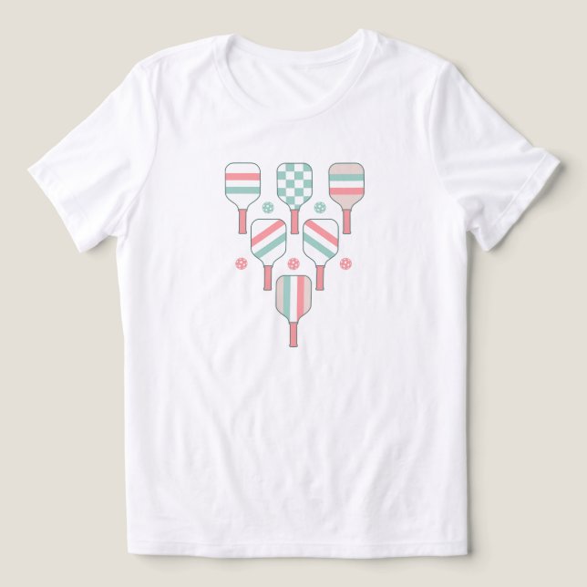 Pickleball-paddelmönster T Shirt (Design Framsida)