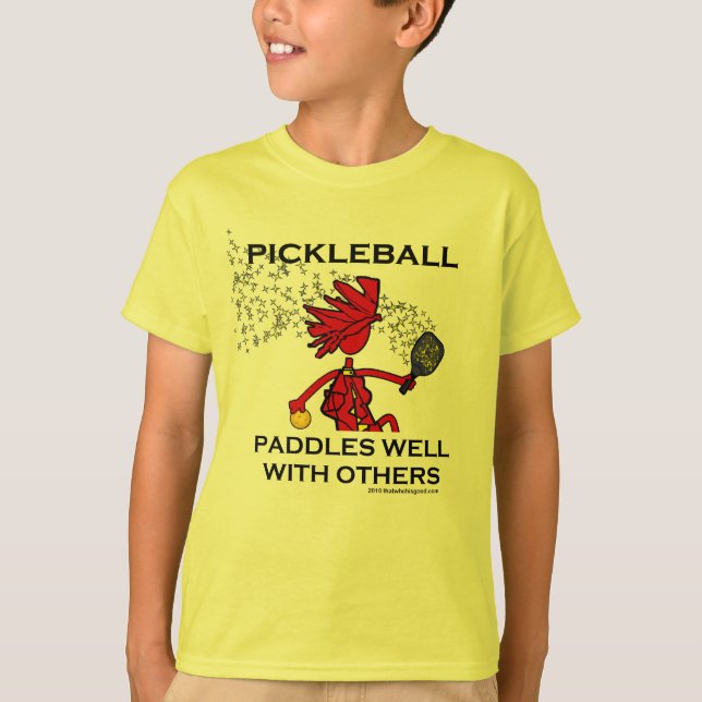 Pickleball paddlar väl med andra tee (Framsida)