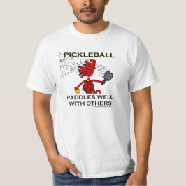 Pickleball paddlar väl med andra tee shirt