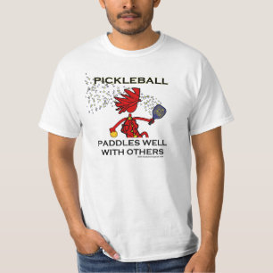 Pickleball paddlar väl med andra tee shirt