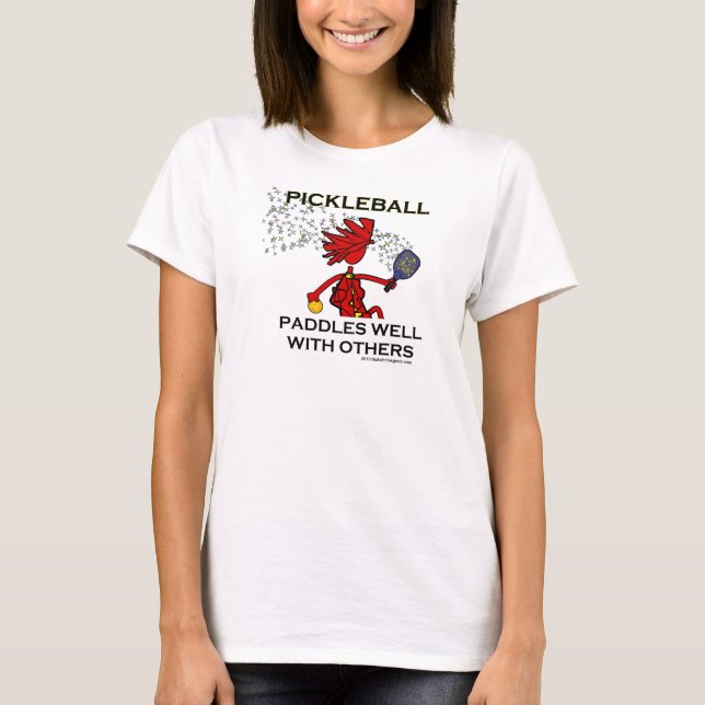 Pickleball paddlar väl med andra tee shirt (Framsida)