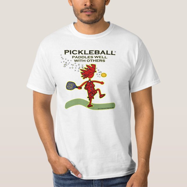 Pickleball paddlar väl med andra tee shirt (Framsida)