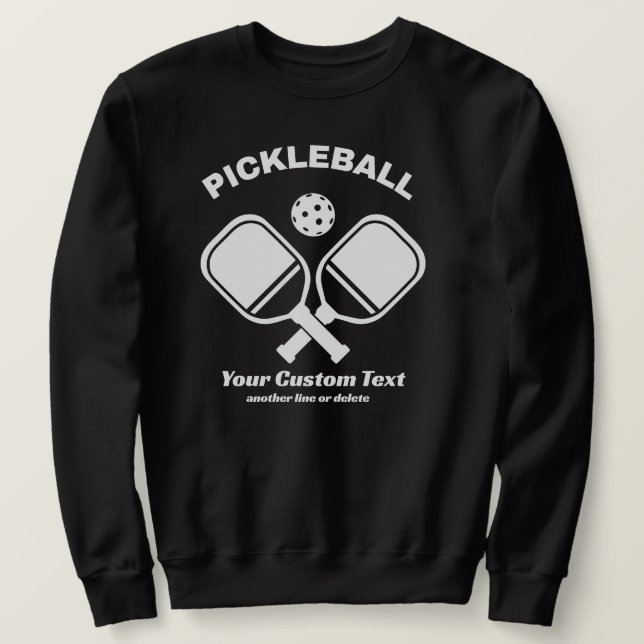 Pickleball Paddle & Boll Anpassningsbar Lång Ärmad Tröja (Design framsida)