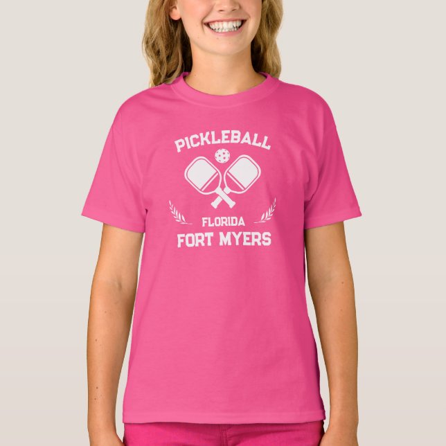Pickleball Paddle Boll Fort Myers Florida Anpassni T Shirt (Framsida)